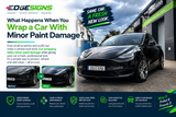 car wrapping with paint damage